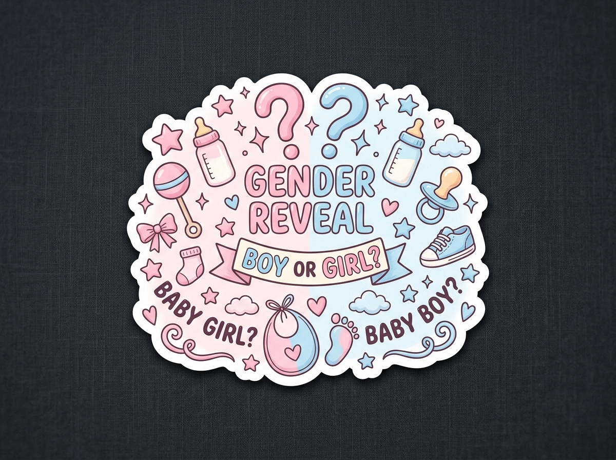 Gender-Reveal-Aufkleber